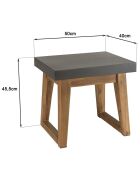 Table d'appoint Hector bois/béton - 50x40x45.5 cm