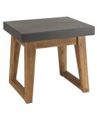 Table d'appoint Hector bois/béton - 50x40x45.5 cm