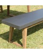 Ensemble Table + 2 bancs bois/béton