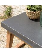 Table d'appoint Hector bois/béton - 50x40x45.5 cm