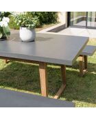 Ensemble Table + 2 bancs bois/béton