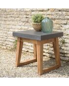 Table d'appoint Hector bois/béton - 50x40x45.5 cm