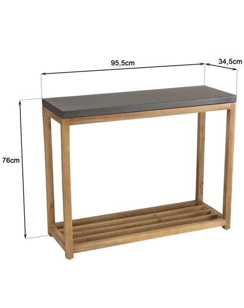 Console Hector bois/béton - 95.5x34.5x76 cm