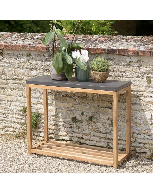 Console Hector bois/béton - 95.5x34.5x76 cm