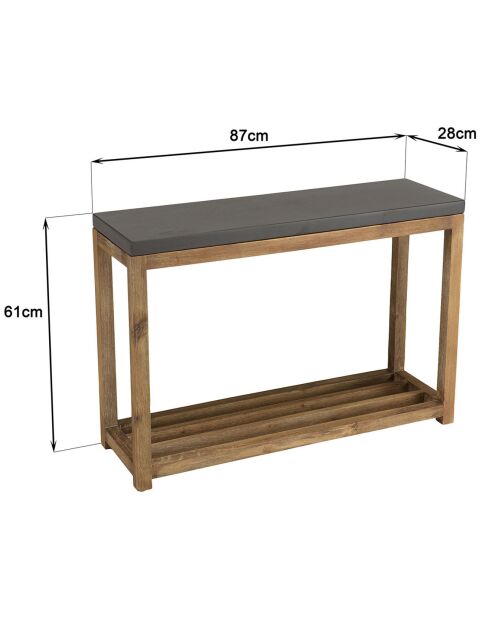 Hector console van hout/beton - 87x28x61 cm