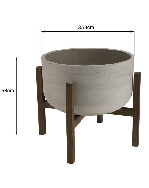 Bruine bloempot Hector - 53x53x53 cm