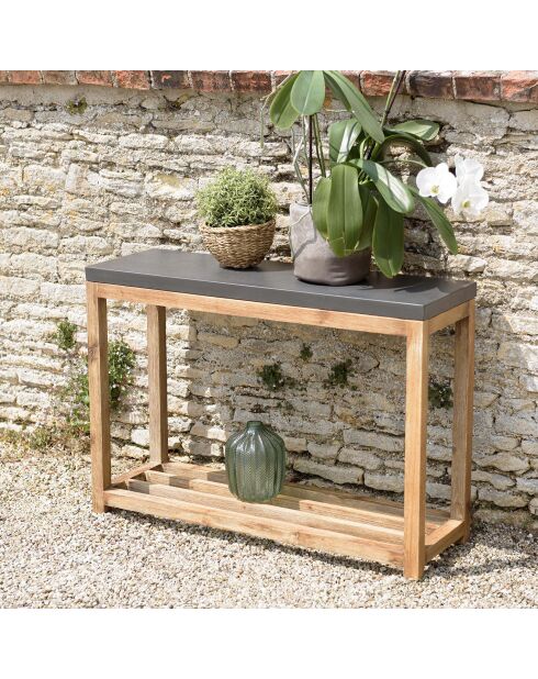 Hector console van hout/beton - 87x28x61 cm