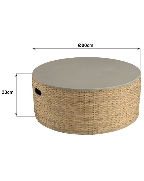 Table basse Hector bambou  - 80x80x33 cm