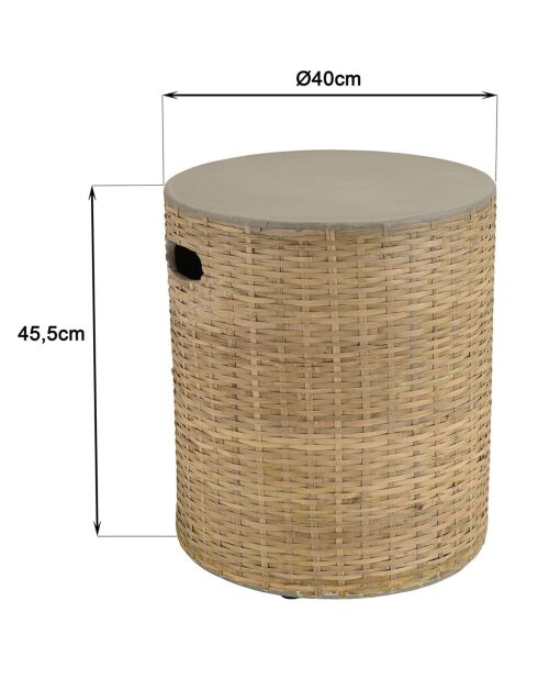 Hector bijzettafel van bamboe - 40x40x46 cm