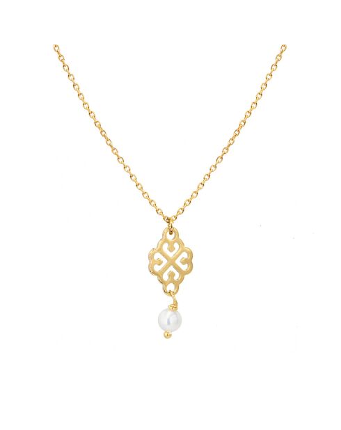 Collier Moïra en Laiton doré & Perle