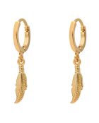 Boucles d'oreilles Charms Plume en Laiton doré
