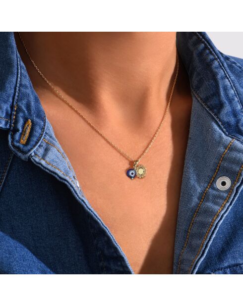 Collier Nazar en Laiton doré
