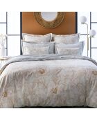 Parure housse de couette 100% Satin de Coton Céline blanc/doré