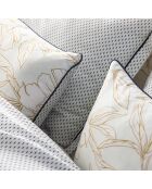 Parure housse de couette 100% Satin de Coton Céline blanc/doré