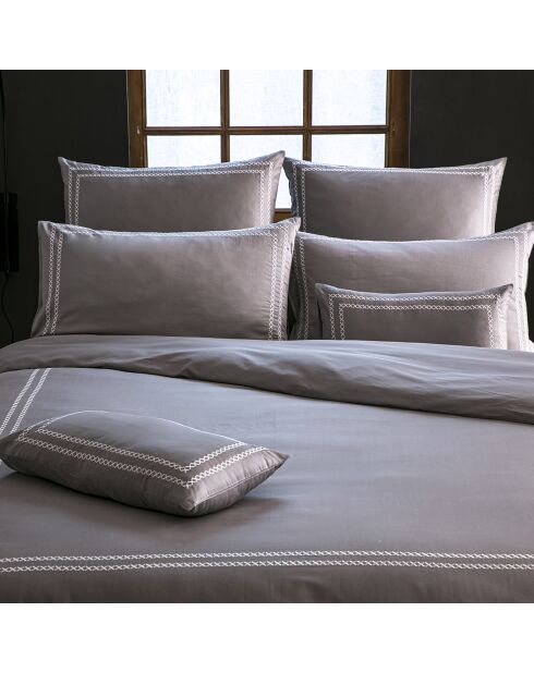 Parure housse de couette 100% Satin de Coton Jared perle