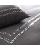 Parure housse de couette 100% Satin de Coton Jared perle