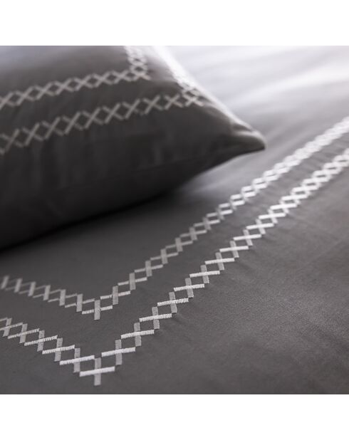 Parure housse de couette 100% Satin de Coton Jared perle