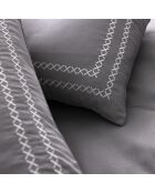 Parure housse de couette 100% Satin de Coton Jared perle