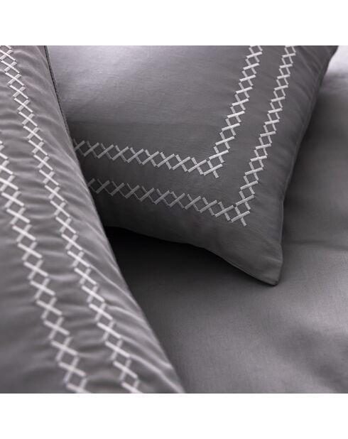 Parure housse de couette 100% Satin de Coton Jared perle