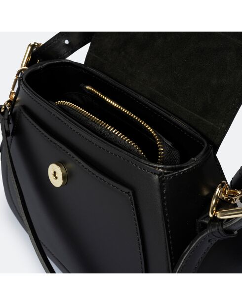 Sac à main en Cuir Edna noir - 24x9x19 cm