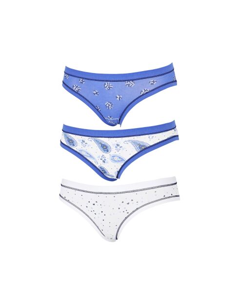 3 Culottes Ina bleu/blanc
