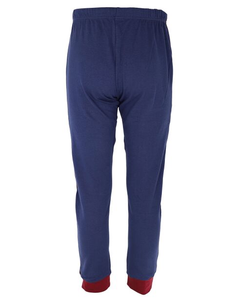 Pyjama manches longues Jivan rouge bordeaux/bleu