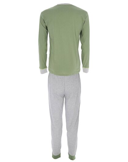 Pyjama manches longues Amar vert/gris