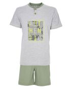 Pyjama manches courtes Arun gris/vert