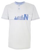 Pyjama manches courtes Naveen blanc/bleu denim