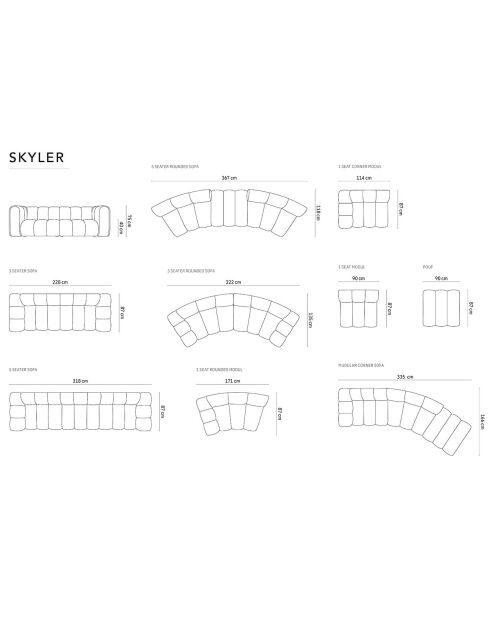 Module de canapé Skyler cuivre - 90x87x75 cm