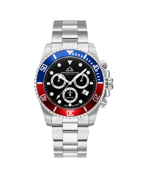 Montre Homme Quartz en Acier Marine argentée