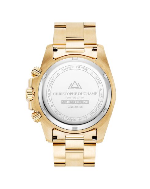 Montre Homme Quartz en Acier Marine dorée