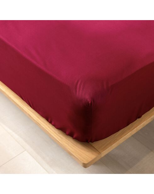 Drap housse 100% Coton Bio Biolina bordeaux