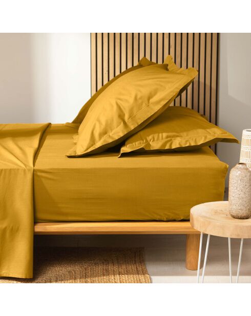 Drap housse 100% Coton Bio Biolina ocre