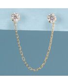 Boucle d'oreille unitaire Joia Zircone or jaune