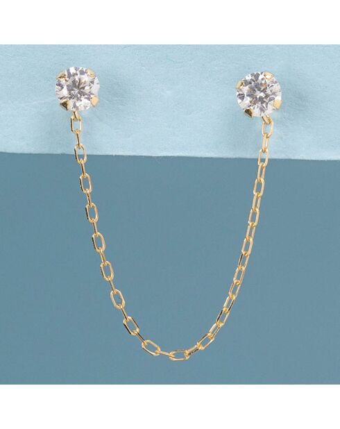 Boucle d'oreille unitaire Joia Zircone or jaune