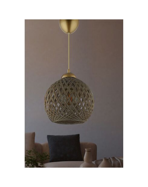 DL350 goud/grijze hanglamp - D.22x54 cm