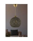 DL350 goud/grijze hanglamp - D.22x54 cm