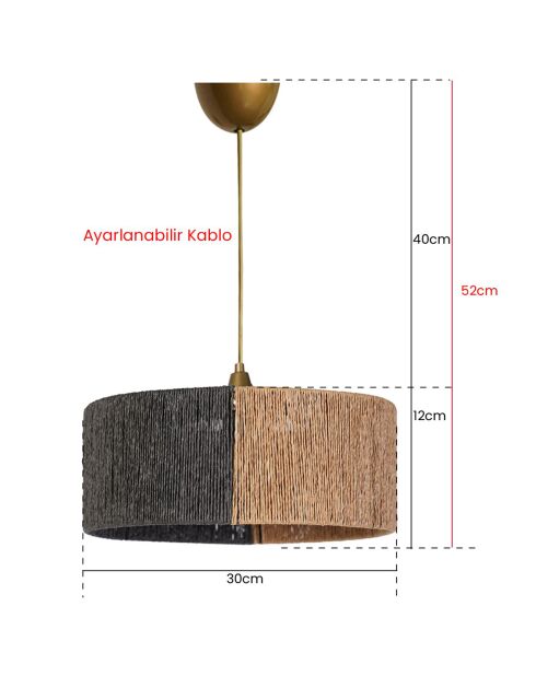 YL245 grijs/beige hanglamp - 12x30 cm