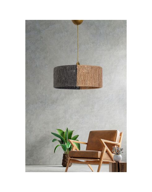 YL245 grijs/beige hanglamp - 12x30 cm