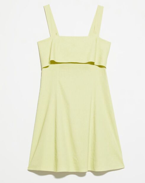 Abito Raven in misto lino color limone
