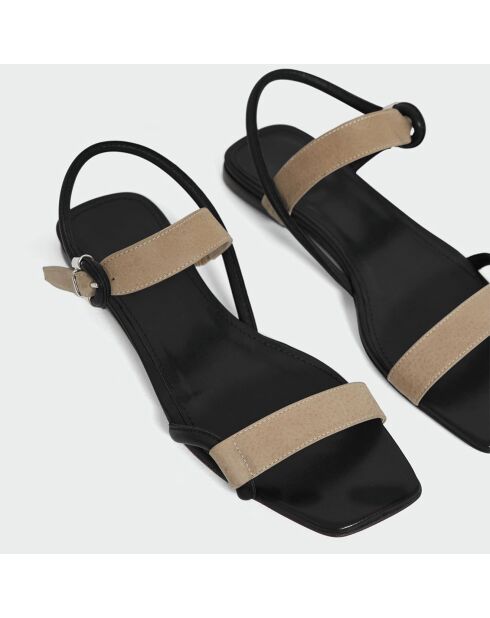Sandales en Cuir Vera noir/nude