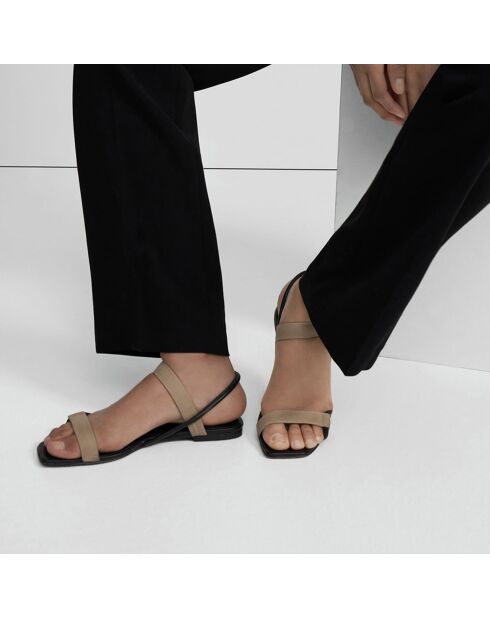 Sandales en Cuir Vera noir/nude
