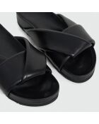 Mules plates en Cuir Aidan noires