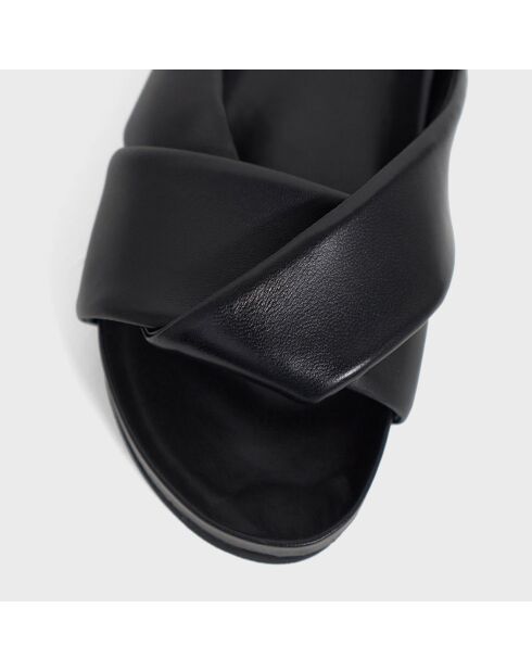 Mules plates en Cuir Aidan noires