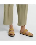 Mules plates en Cuir Lila jaunes