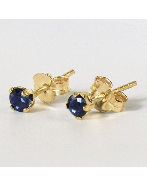 Boucles d'oreilles Little blue Saphirs 0.15 ct or jaune