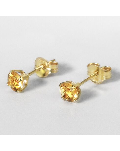 Boucles d'oreilles Puce Citrine 0.40 ct or jaune