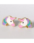Boucles d'oreilles enfant Petites licornes or jaune