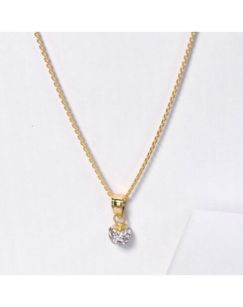 Pendentif Bulle de crystal Zirconium or jaune